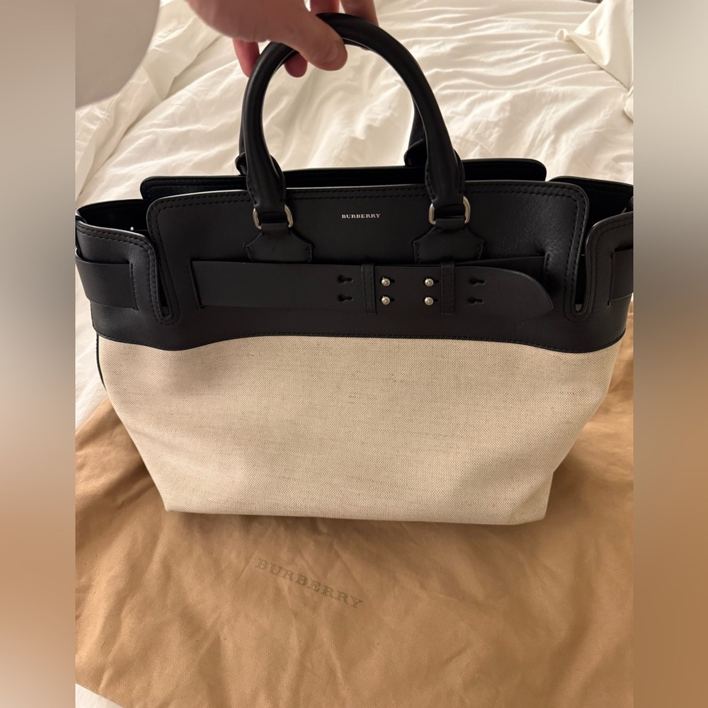 Burberry Marais Belt Bag Canvas & Black Leather